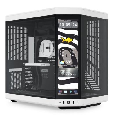 HYTE Y70 TOUCH INFINITE DUAL CHAMBER ATX MID-TOWER CABINET WHITE-BLACK (CS-HYTE-Y70TI-WB)