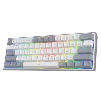 Redragon K617 Fizz 60% Wired Rgb Red Switch Gaming Keyboard White And Grey