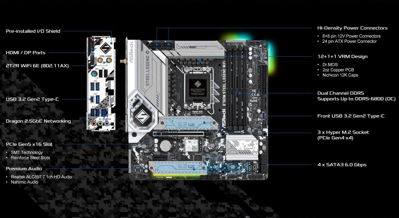 Asrock B760M Steel Legend Ddr5 Micro - Image 3