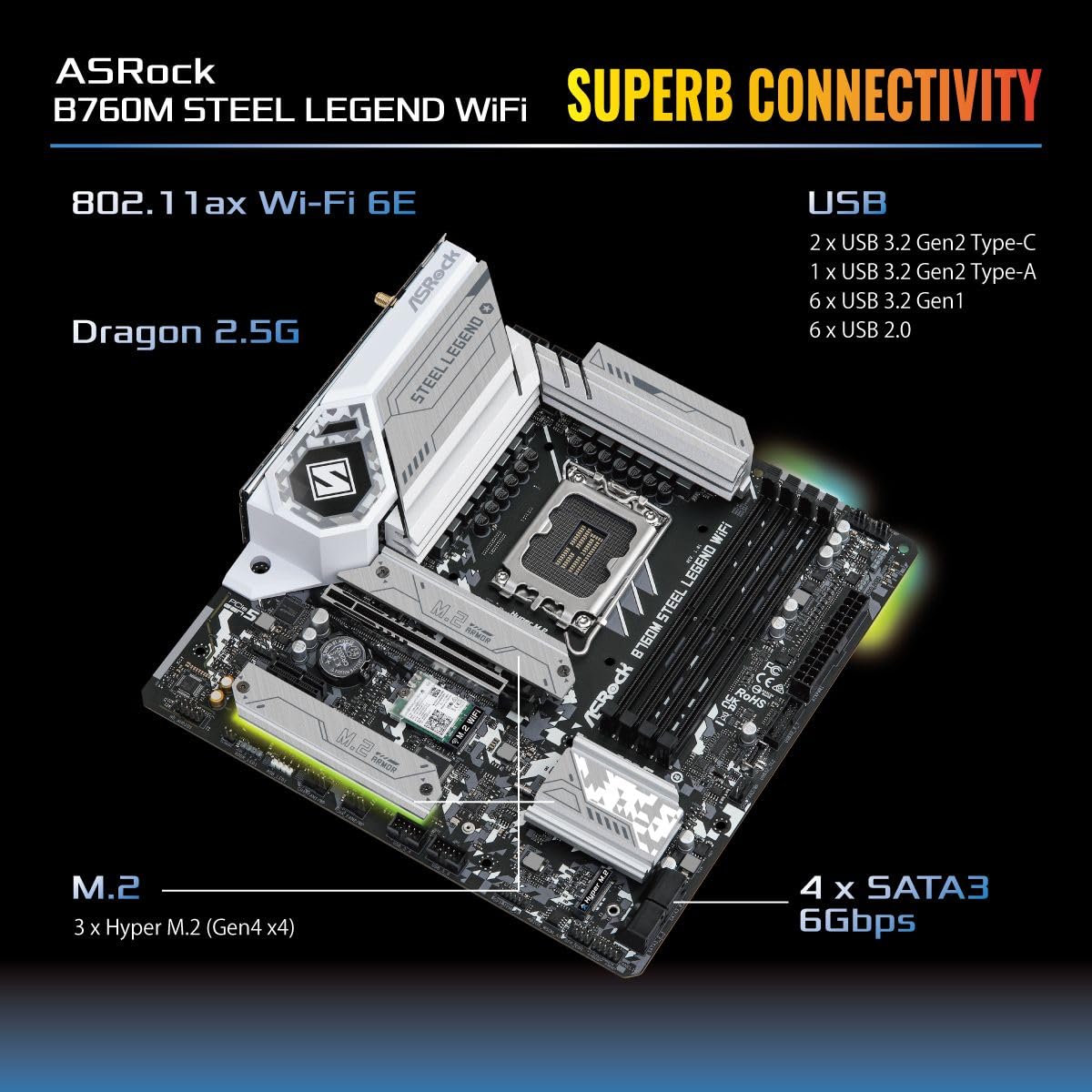 Asrock B760M Steel Legend Ddr5 Micro - Image 4