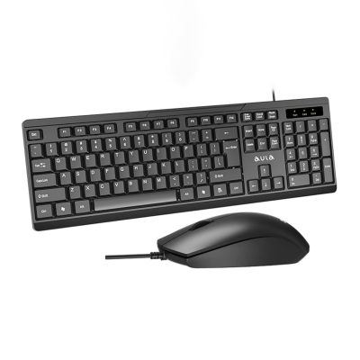 Aula Ac101 Wired Keyboard And Mouse Combo | Black