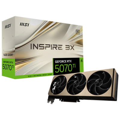 MSI GEFORCE RTX 5070 TI INSPIRE 3X OC PLUS 16GB GDDR7 GRAPHIC CARD
