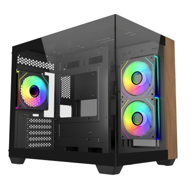 COOLER MASTER ELITE 481 WOOD COMPUTER CASE ARGB BLACK