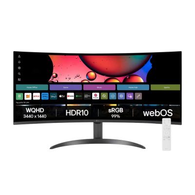 Lg 34Sr60Qc-B 34-Inch Myview Smart Monitor Wqhd Curved Screen